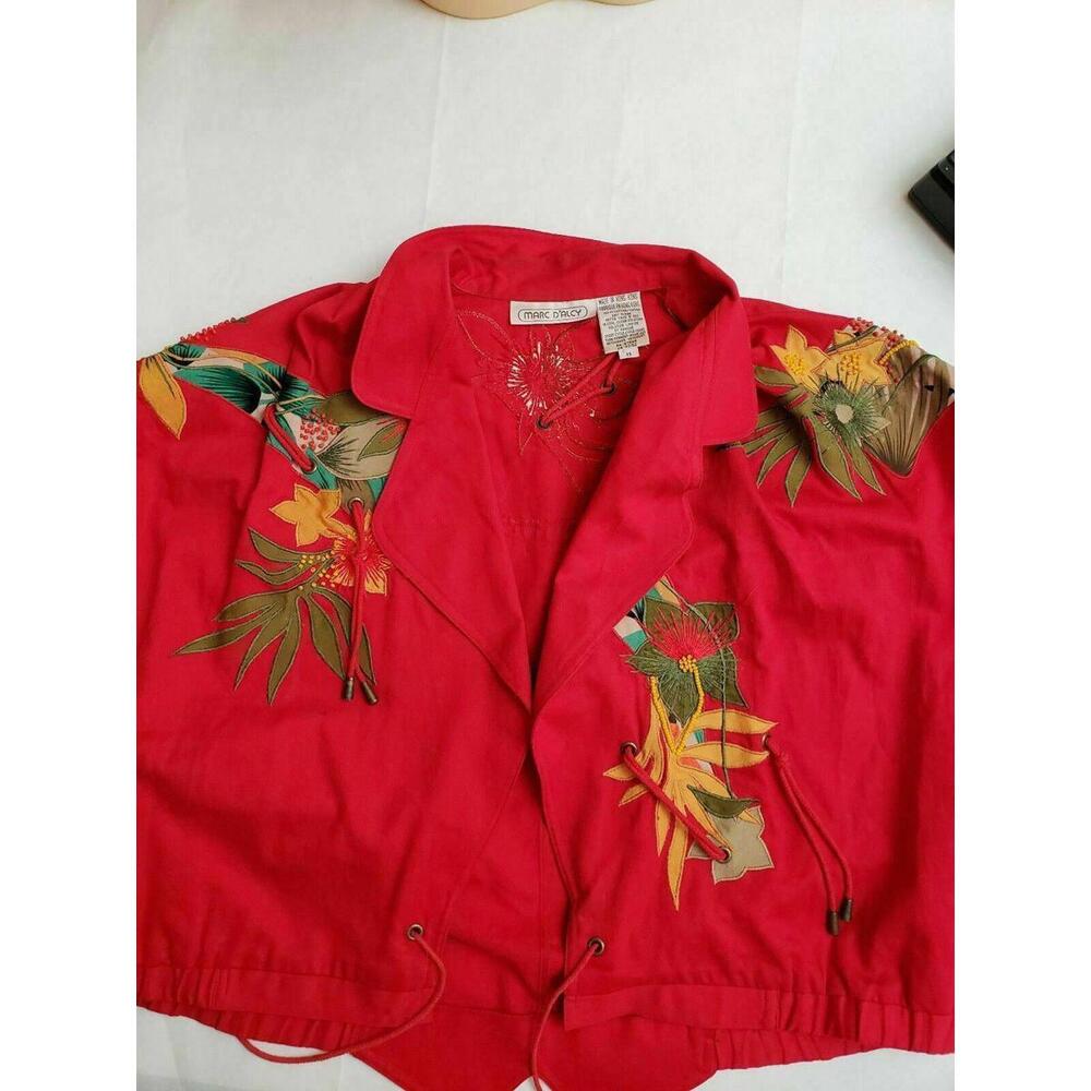 Marc D'Alcy Sleeveless Bolero Art to wear Embellished Vintage women's Top Sz 8 - Picture 8 of 9